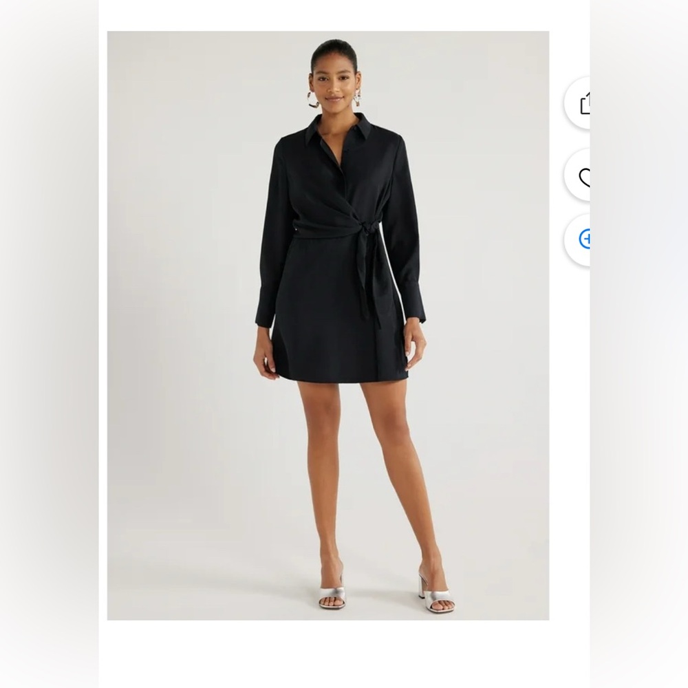 Scoop NY Black Side Tie Shift Dress small nwt - Picture 1 of 3